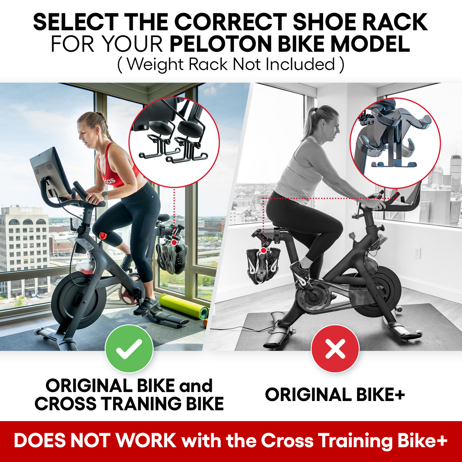 Deluxe Shoe Rack for Original Peloton (Pair) - TrubliFit
