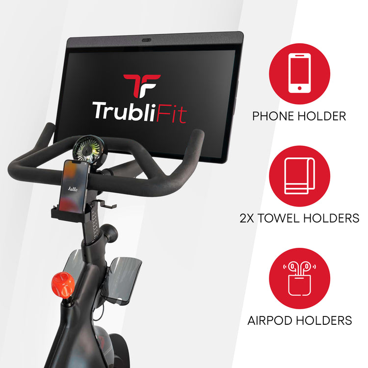 Peloton phone holder, towel holder and airpod holders.