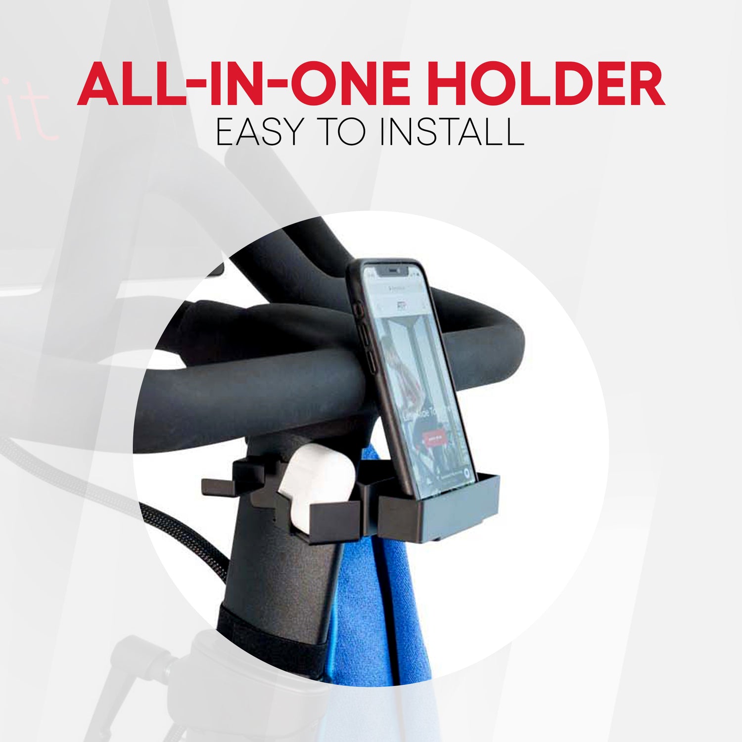 Peloton Bike and Bike+ easy to install all-in-one holder
