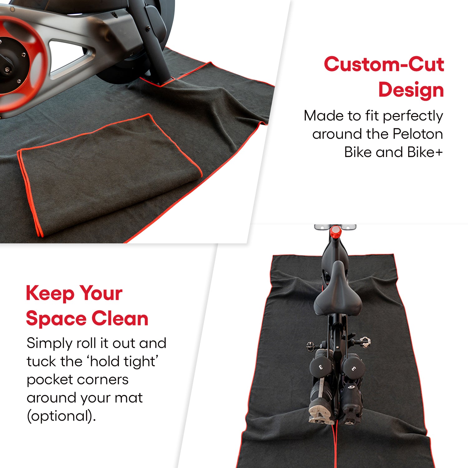 thumbnail image 2 of Exercise Bike Mat Sweat Towel - Super Absorbent & Non-Slip For Peloton & Spin Bikes 2 of 9