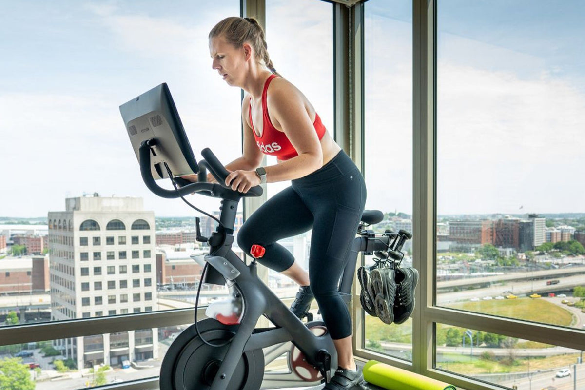 Peloton Bike with TrubliFit accessories installed