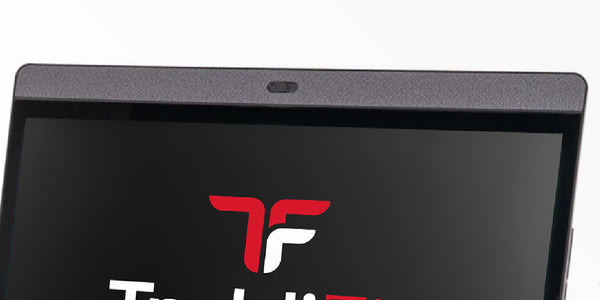 Speaker bar with a small camera on top of the screen