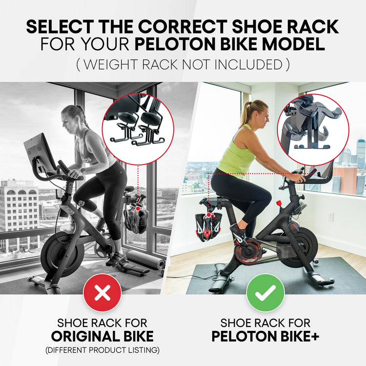 Metal Shoe Rack for Peloton Bike - Does Not Fit Bike+ - Accessories for Peloton - Holds 2 Pairs of Peloton Shoes (2-Pack)