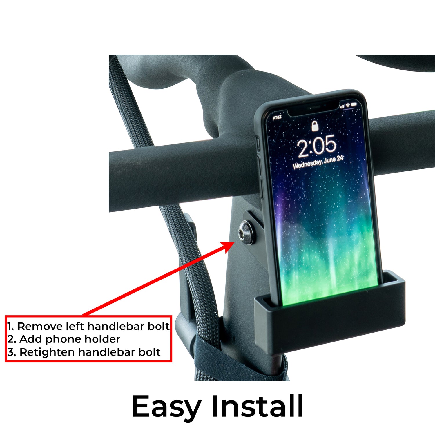 easy to install phone mount for Peloton bike